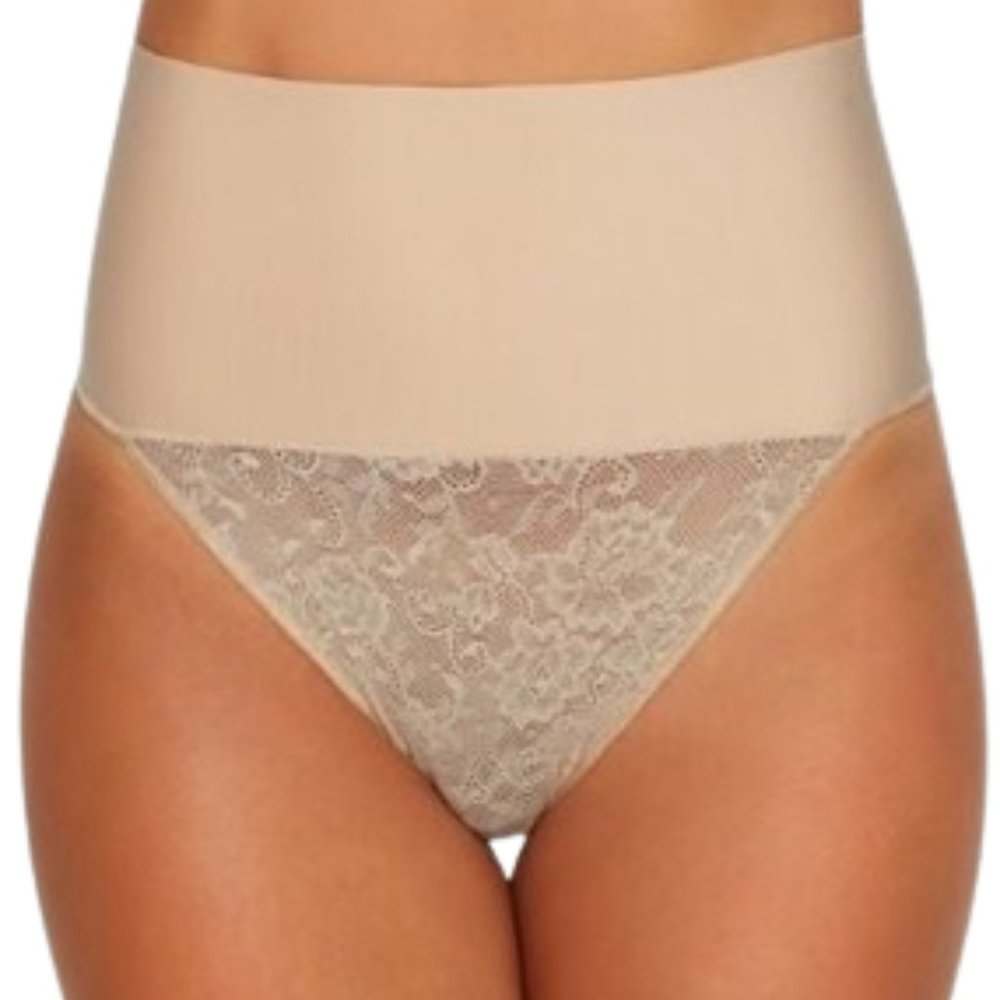 Maidenform Women's Tame Your Tummy Lace Thong in Nude 1 Lace Size S(DM0049) NWT